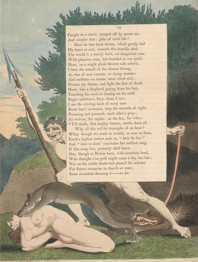 Pensieri notturni di Young, Pagina 70, Fino alla morte, quel cacciatore potente, li seppellisce tutti da William Blake